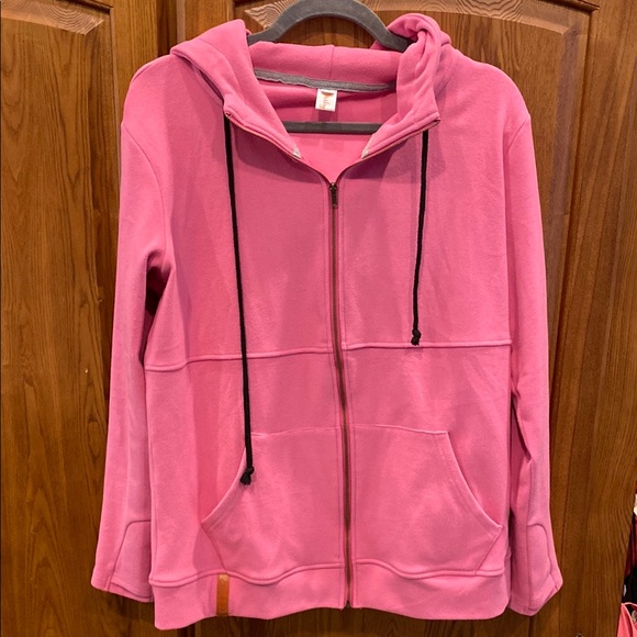 shirley & stone Tops - Shirley & Stone Cloud Soft Pink hooded zip Sweatshirt size medium